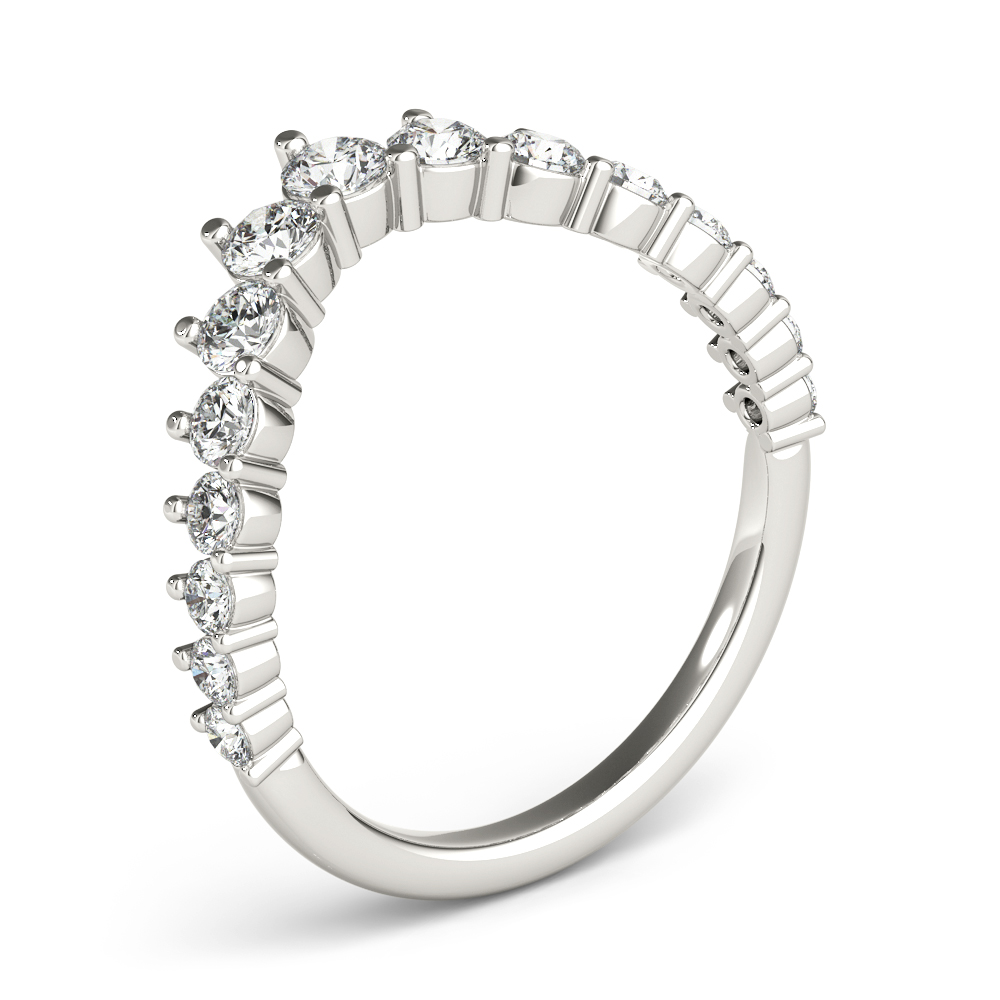  Ladies Graduating Diamond Chevron Band 3/4 Carat Total Weight   (Lab-Created) 0.75 C.T.W 10K yellow, white or rose gold - view 2