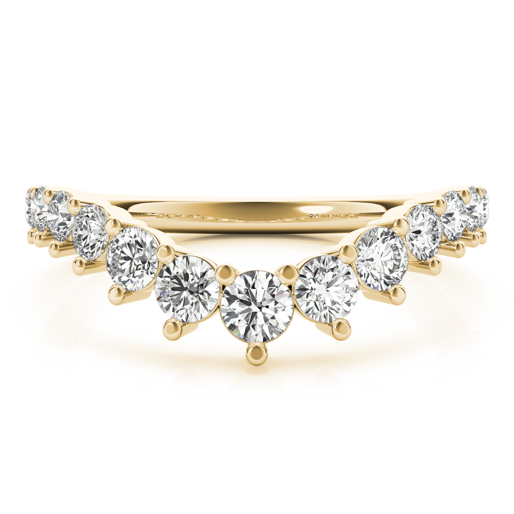  Ladies Graduating Diamond Chevron Band 3/4 Carat Total Weight   (Lab-Created) 0.75 C.T.W 10K yellow, white or rose gold - view 8