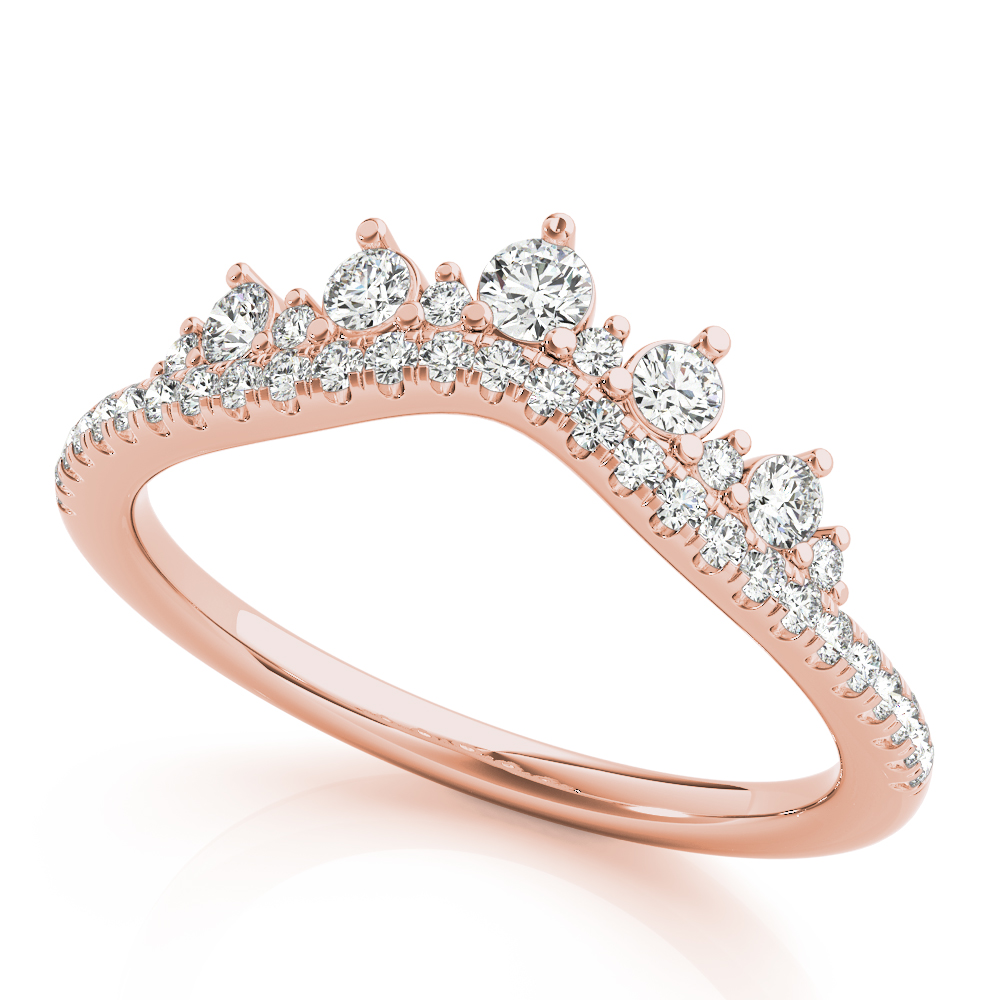  Ladies Diamond Chevron Wedding Band 1/3 Carat Total Weight   (Lab-Created) 0.36 C.T.W 10K yellow, white or rose gold - view 11