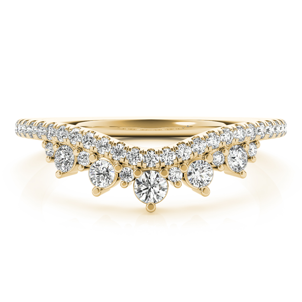  Ladies Diamond Chevron Wedding Band 1/3 Carat Total Weight   (Lab-Created) 0.36 C.T.W 10K yellow, white or rose gold - view 8