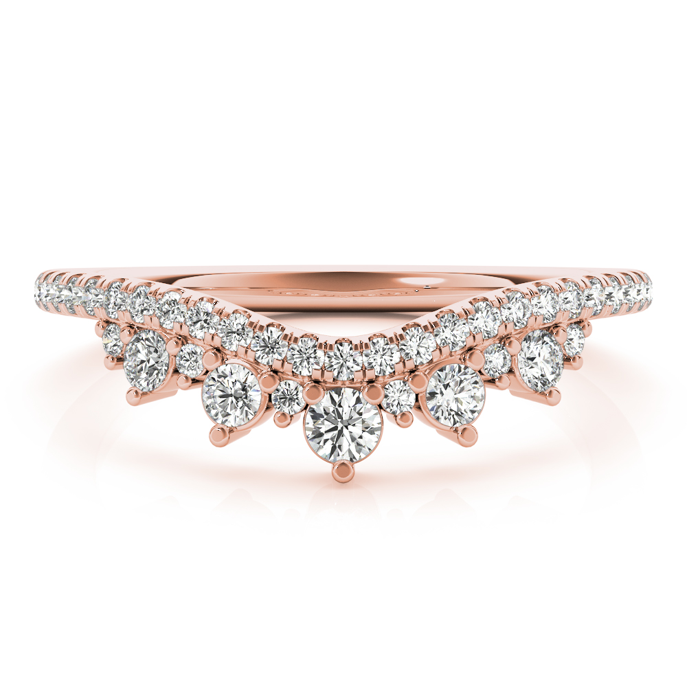  Ladies Diamond Chevron Wedding Band 1/3 Carat Total Weight   (Lab-Created) 0.36 C.T.W 10K yellow, white or rose gold - view 13