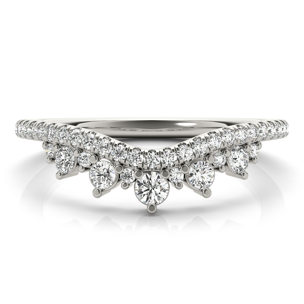  Ladies Diamond Chevron Wedding Band 1/3 Carat Total Weight   (Lab-Created) 0.36 C.T.W 10K yellow, white or rose gold - view 3