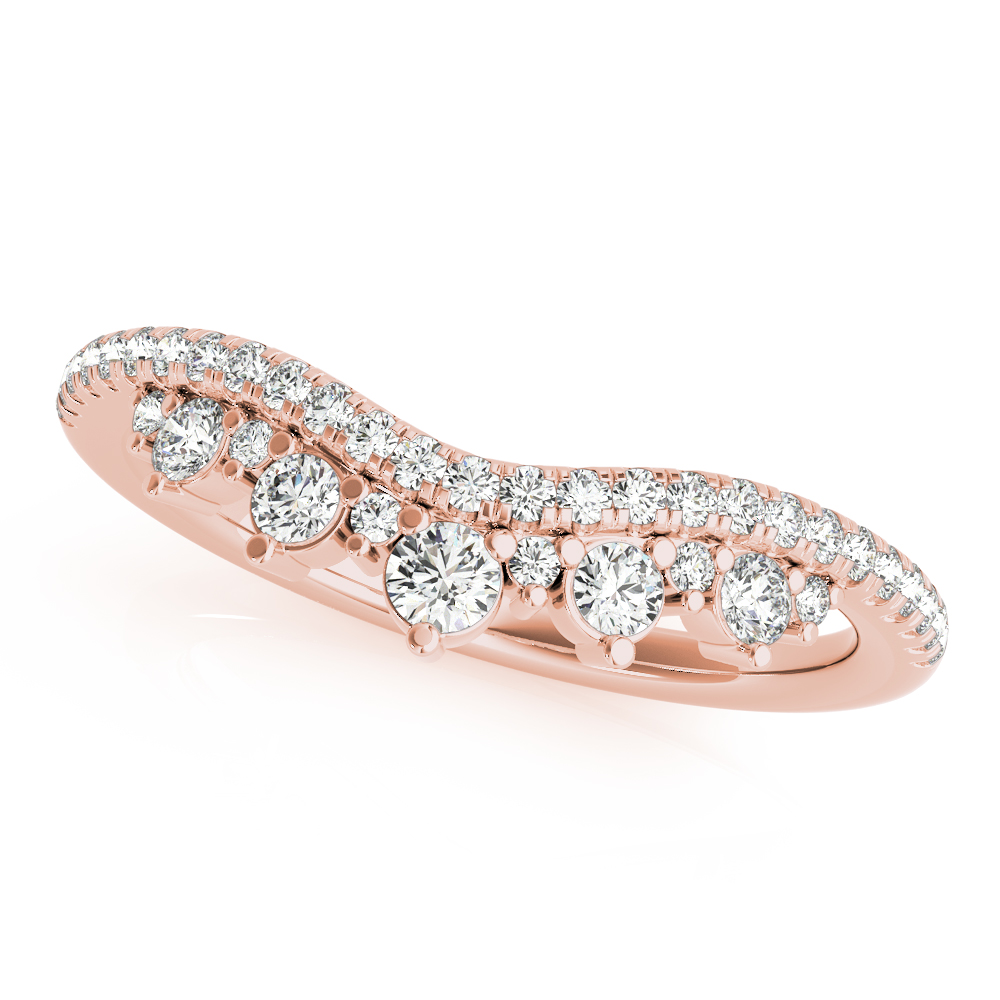  Ladies Diamond Chevron Wedding Band 1/3 Carat Total Weight   (Lab-Created) 0.36 C.T.W 10K yellow, white or rose gold - view 15