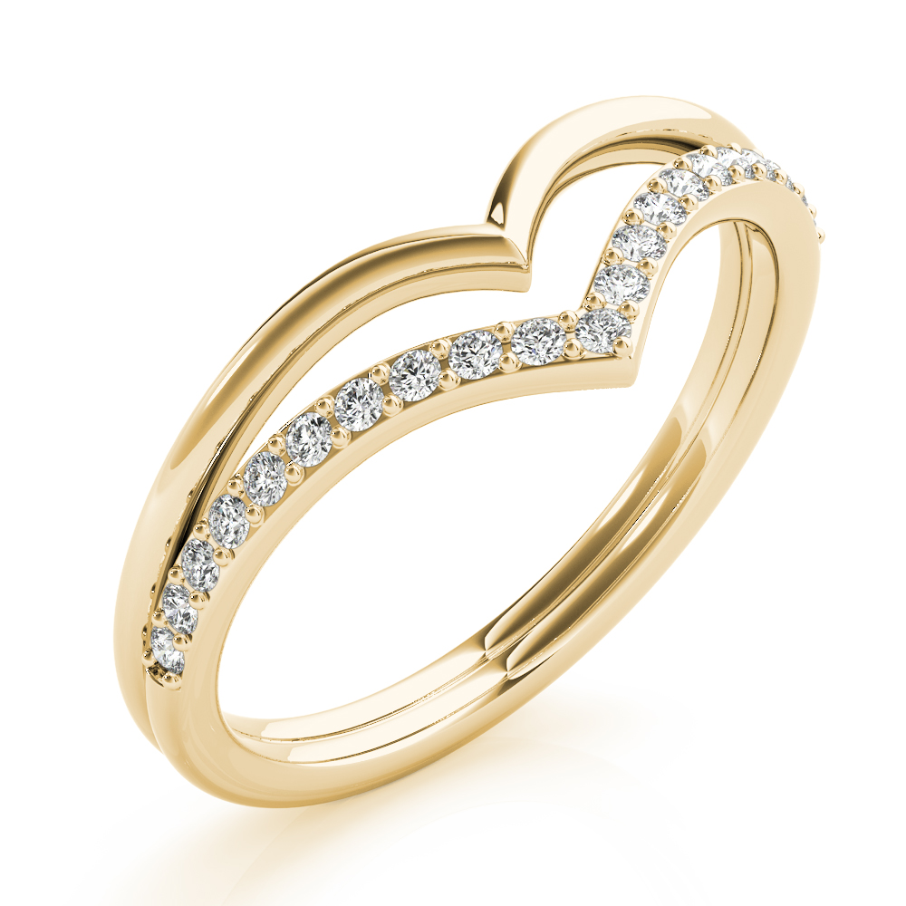  Ladies Double Chevron Band .15 Carat Total Weight   (Lab-Created) 0.15 C.T.W 10K yellow, white or rose gold - view 6