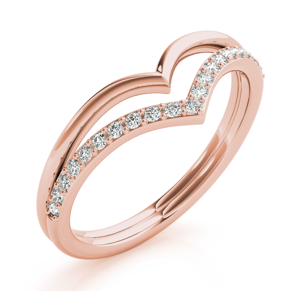  Ladies Double Chevron Band .15 Carat Total Weight   (Lab-Created) 0.15 C.T.W 10K yellow, white or rose gold - view 10