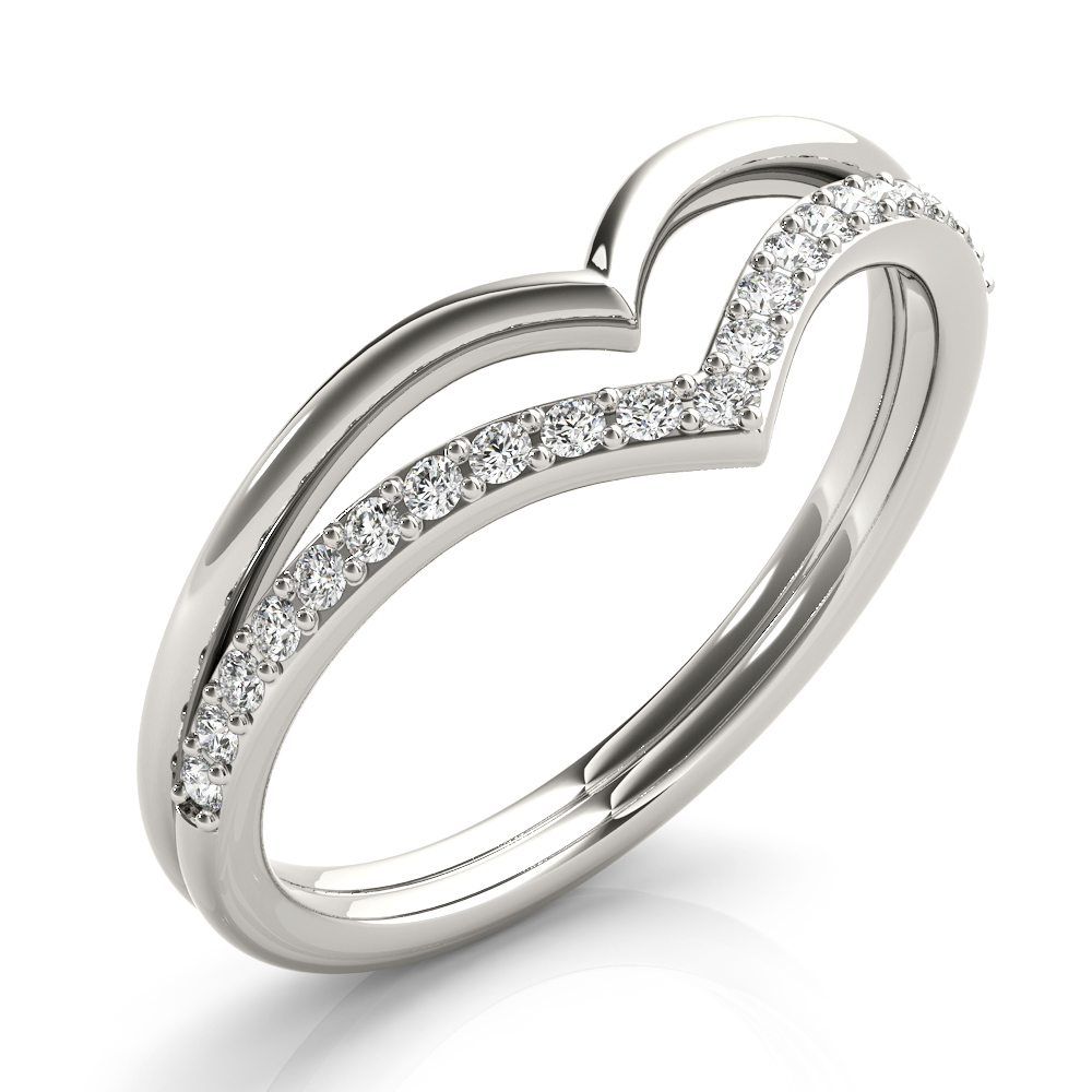  Ladies Double Chevron Band .15 Carat Total Weight   (Lab-Created) 0.15 C.T.W 10K yellow, white or rose gold - view 2