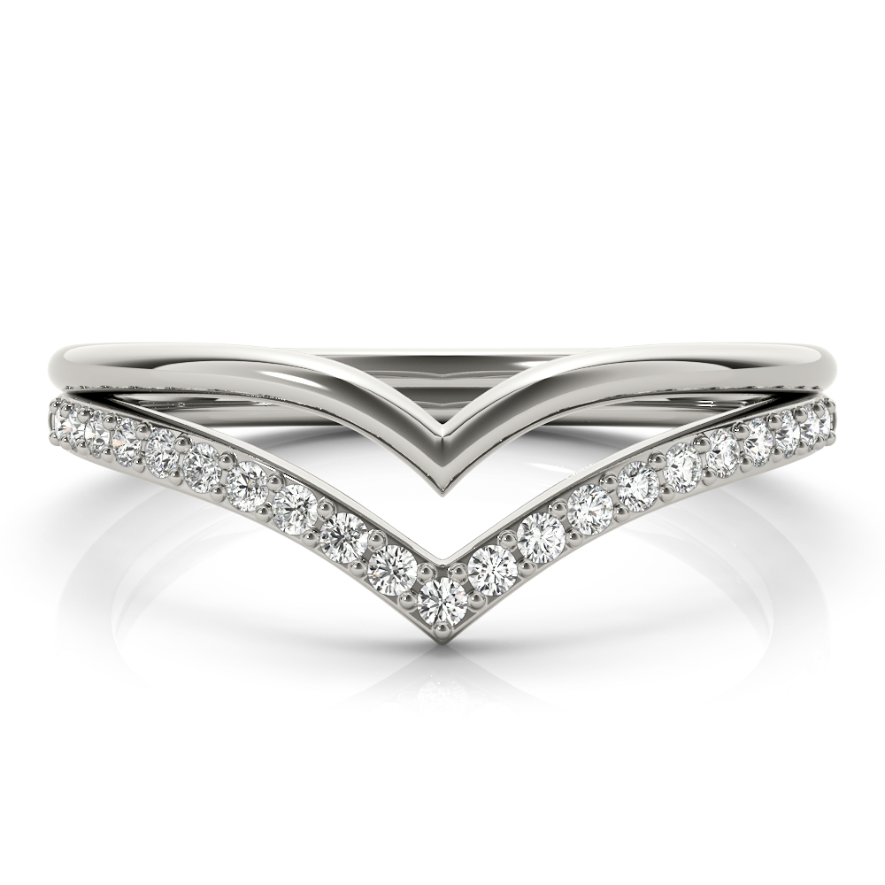  Ladies Double Chevron Band .15 Carat Total Weight   (Lab-Created) 0.15 C.T.W 10K yellow, white or rose gold - view 3