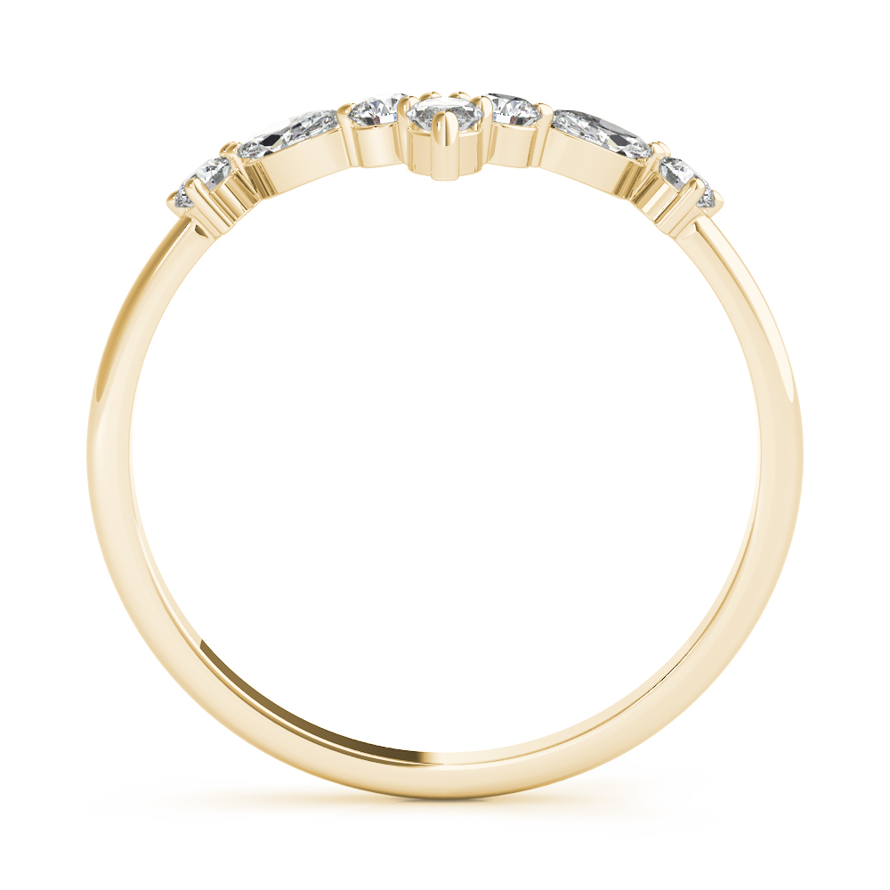  Ladies Alternating Round & Marquise Chevron Wedding Band 1/3 Carat Total Weight   (Lab-Created) 0.35 C.T.W 10K yellow, white or rose gold - view 9