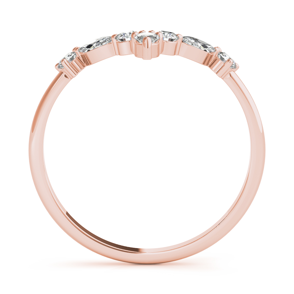  Ladies Alternating Round & Marquise Chevron Wedding Band 1/3 Carat Total Weight   (Lab-Created) 0.35 C.T.W 10K yellow, white or rose gold - view 14