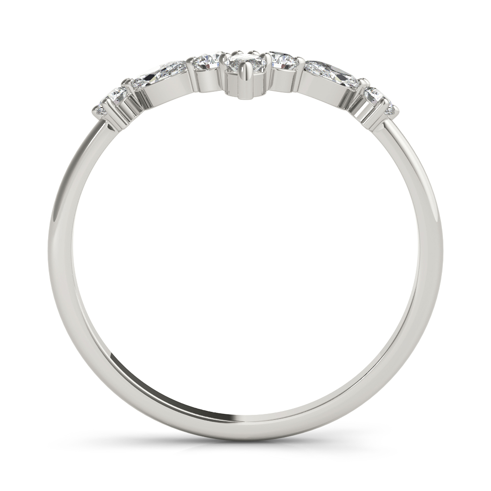  Ladies Alternating Round & Marquise Chevron Wedding Band 1/3 Carat Total Weight   (Lab-Created) 0.35 C.T.W 10K yellow, white or rose gold - view 4