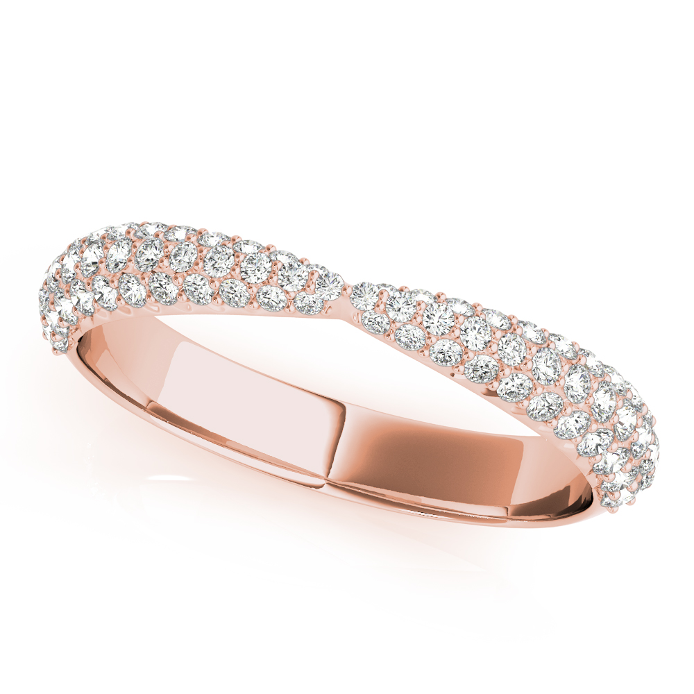  Ladies Multirow Pave Wedding Bands 5/8 Carat Total Weight   (Lab-Created) 0.56 C.T.W 10K yellow, white or rose gold - view 9