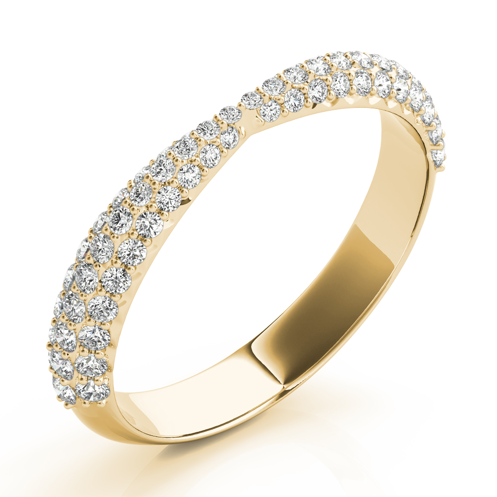  Ladies Multirow Pave Wedding Bands 5/8 Carat Total Weight   (Lab-Created) 0.56 C.T.W 10K yellow, white or rose gold - view 6