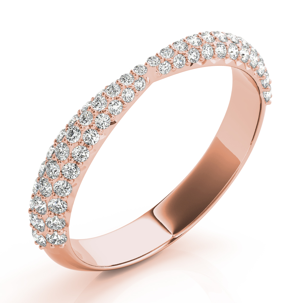  Ladies Multirow Pave Wedding Bands 5/8 Carat Total Weight   (Lab-Created) 0.56 C.T.W 10K yellow, white or rose gold - view 10