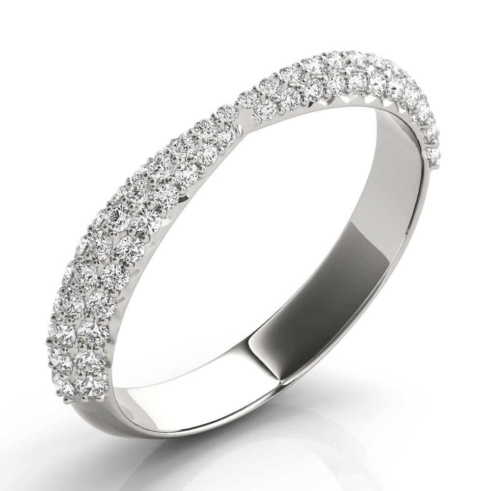  Ladies Multirow Pave Wedding Bands 5/8 Carat Total Weight   (Lab-Created) 0.56 C.T.W 10K yellow, white or rose gold - view 2