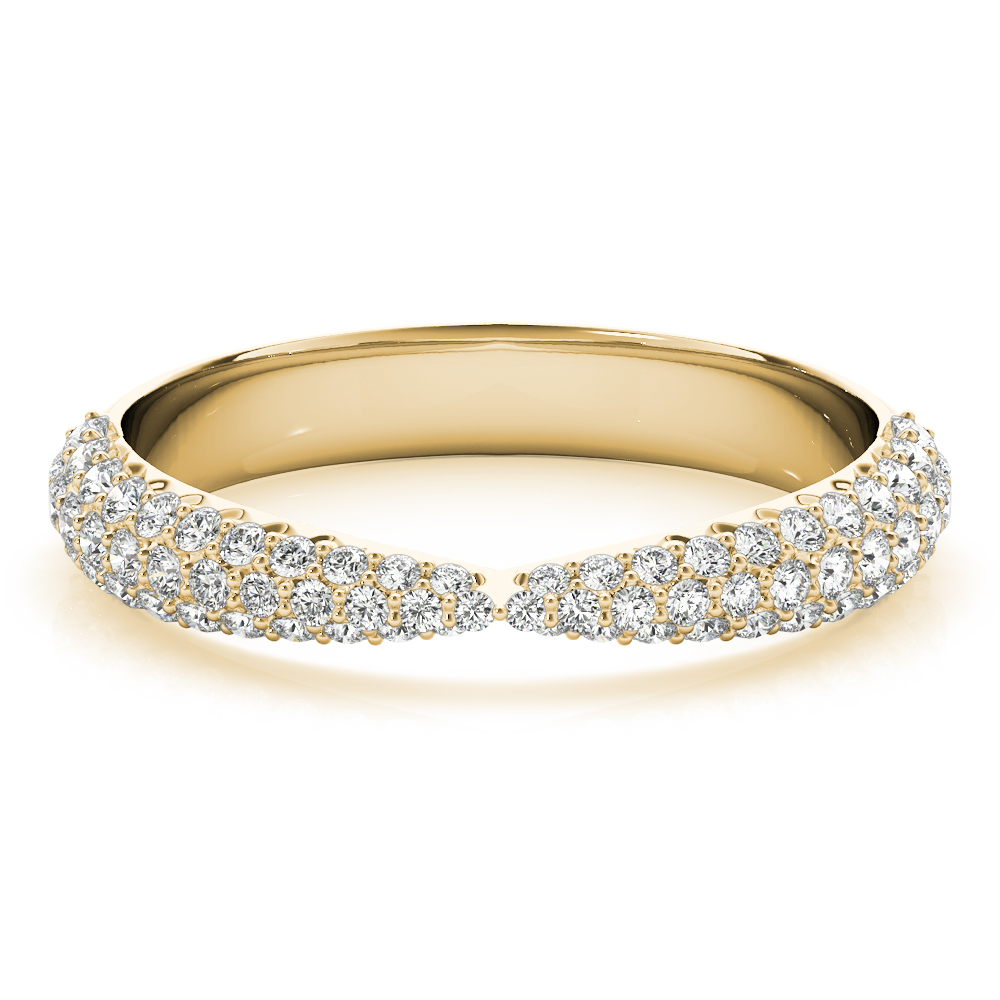  Ladies Multirow Pave Wedding Bands 5/8 Carat Total Weight   (Lab-Created) 0.56 C.T.W 10K yellow, white or rose gold - view 7
