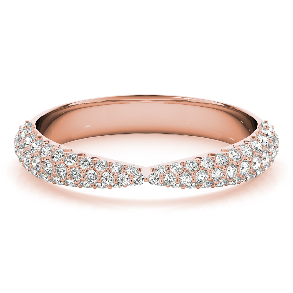  Ladies Multirow Pave Wedding Bands 5/8 Carat Total Weight   (Lab-Created) 0.56 C.T.W 10K yellow, white or rose gold - view 11