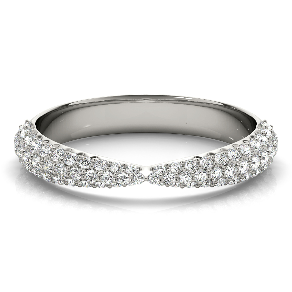  Ladies Multirow Pave Wedding Bands 5/8 Carat Total Weight   (Lab-Created) 0.56 C.T.W 10K yellow, white or rose gold - view 3