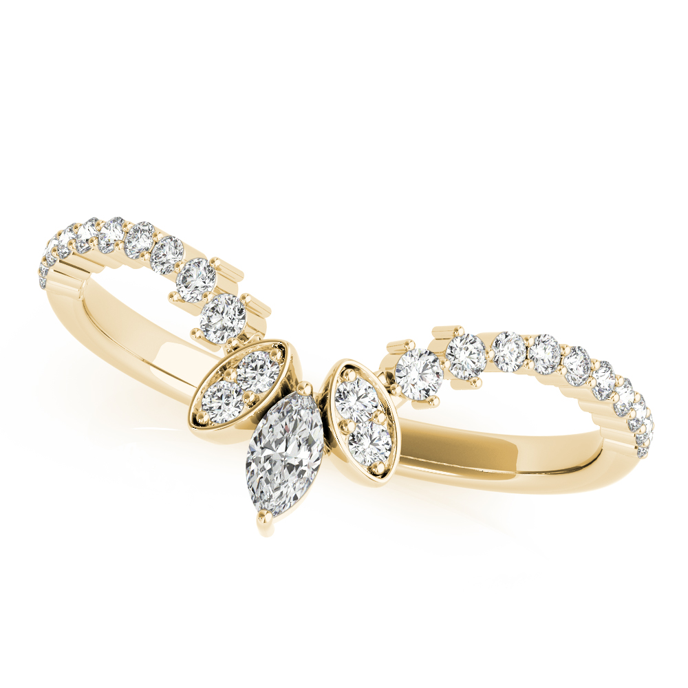  Ladies Marquise Chevron Wedding Band 1/10 Carat Total Weight   (Lab-Created) 0.13 C.T.W 10K yellow, white or rose gold - view 5
