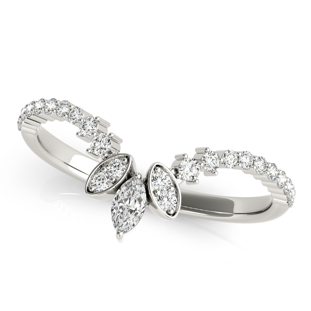 Marquise Chevron Wedding Band | USA Jewels