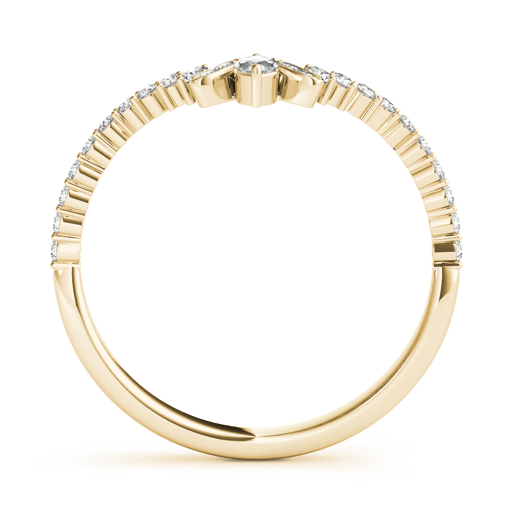  Ladies Marquise Chevron Wedding Band 1/10 Carat Total Weight   (Lab-Created) 0.13 C.T.W 10K yellow, white or rose gold - view 8