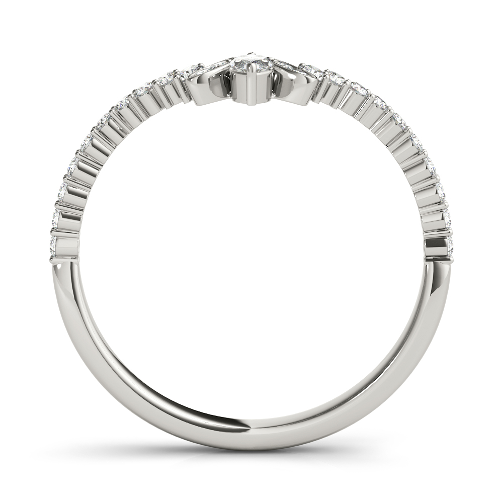  Ladies Marquise Chevron Wedding Band 1/10 Carat Total Weight   (Lab-Created) 0.13 C.T.W 10K yellow, white or rose gold - view 4