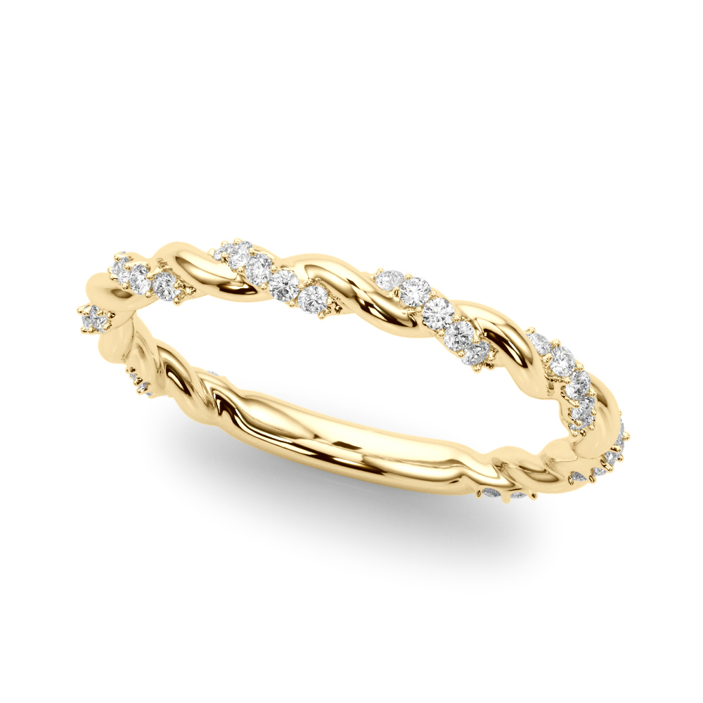  Ladies Twisting Alternating Wedding Band 1/5 Carat Total Weight   (Lab-Created) 0.20 C.T.W 10K yellow, white or rose gold - view 6