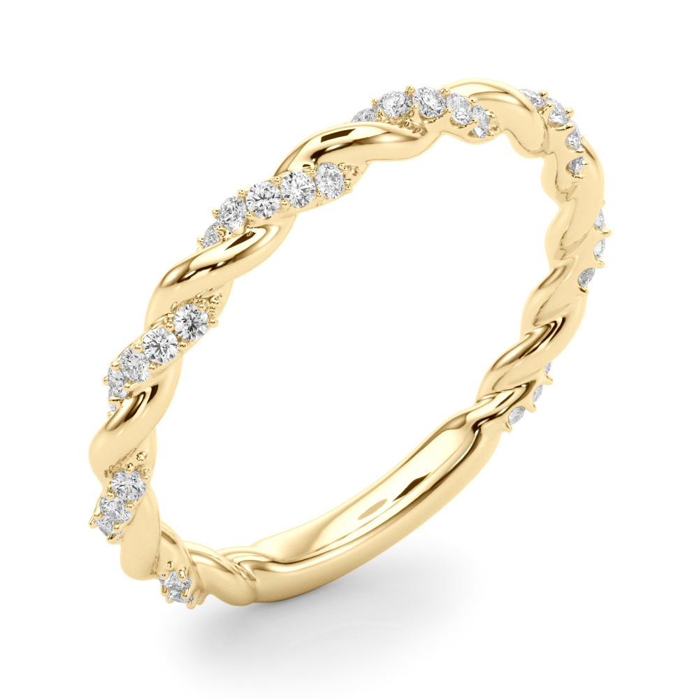  Ladies Twisting Alternating Wedding Band 1/5 Carat Total Weight   (Lab-Created) 0.20 C.T.W 10K yellow, white or rose gold - view 7