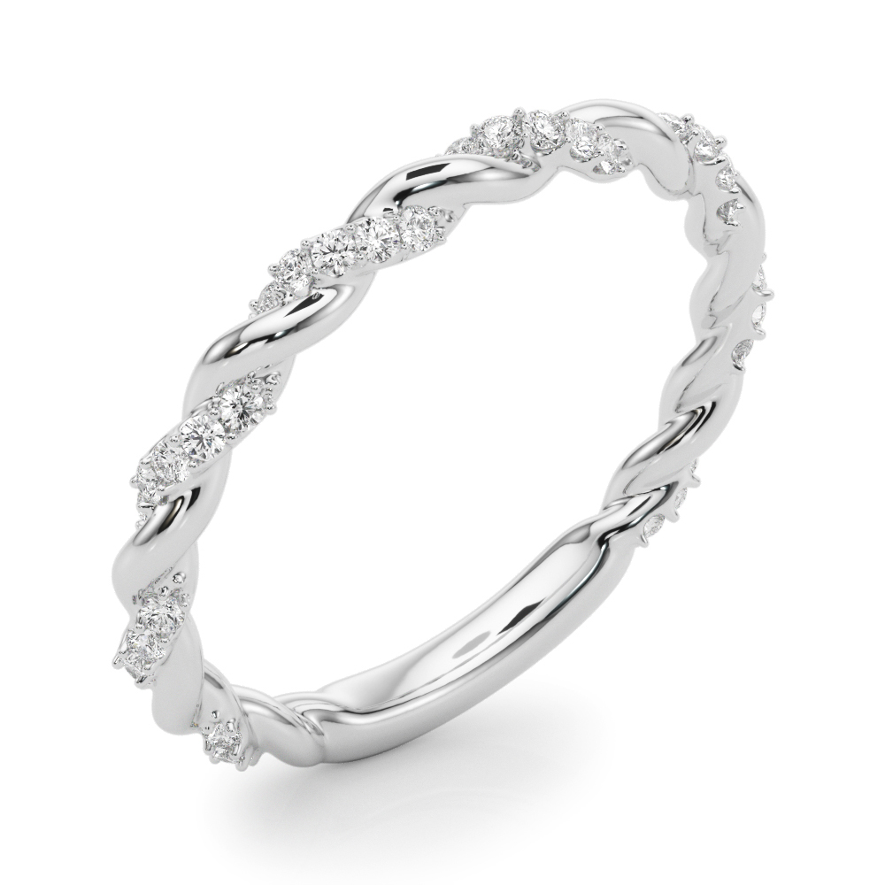  Ladies Twisting Alternating Wedding Band 1/5 Carat Total Weight   (Lab-Created) 0.20 C.T.W 10K yellow, white or rose gold - view 2