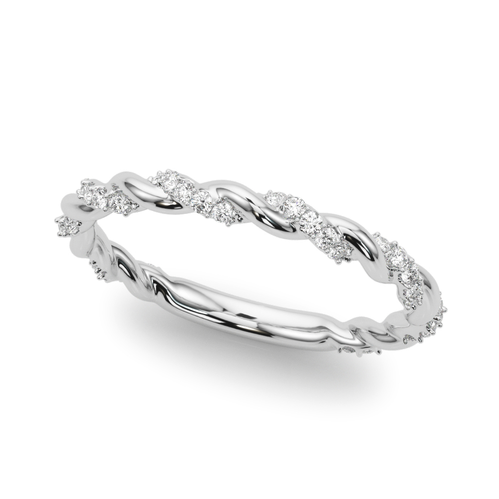 Twisting Alternating Wedding Band