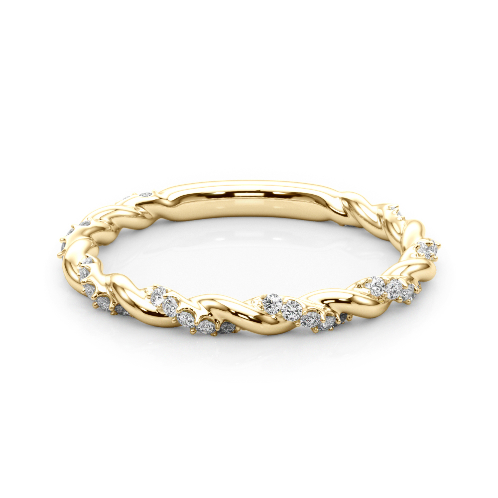  Ladies Twisting Alternating Wedding Band 1/5 Carat Total Weight   (Lab-Created) 0.20 C.T.W 10K yellow, white or rose gold - view 8