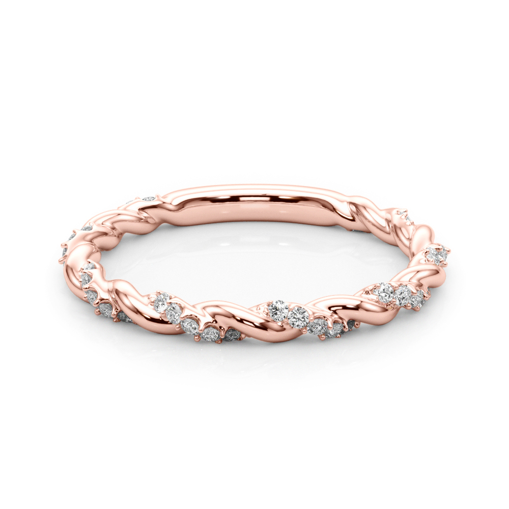  Ladies Twisting Alternating Wedding Band 1/5 Carat Total Weight   (Lab-Created) 0.20 C.T.W 10K yellow, white or rose gold - view 13