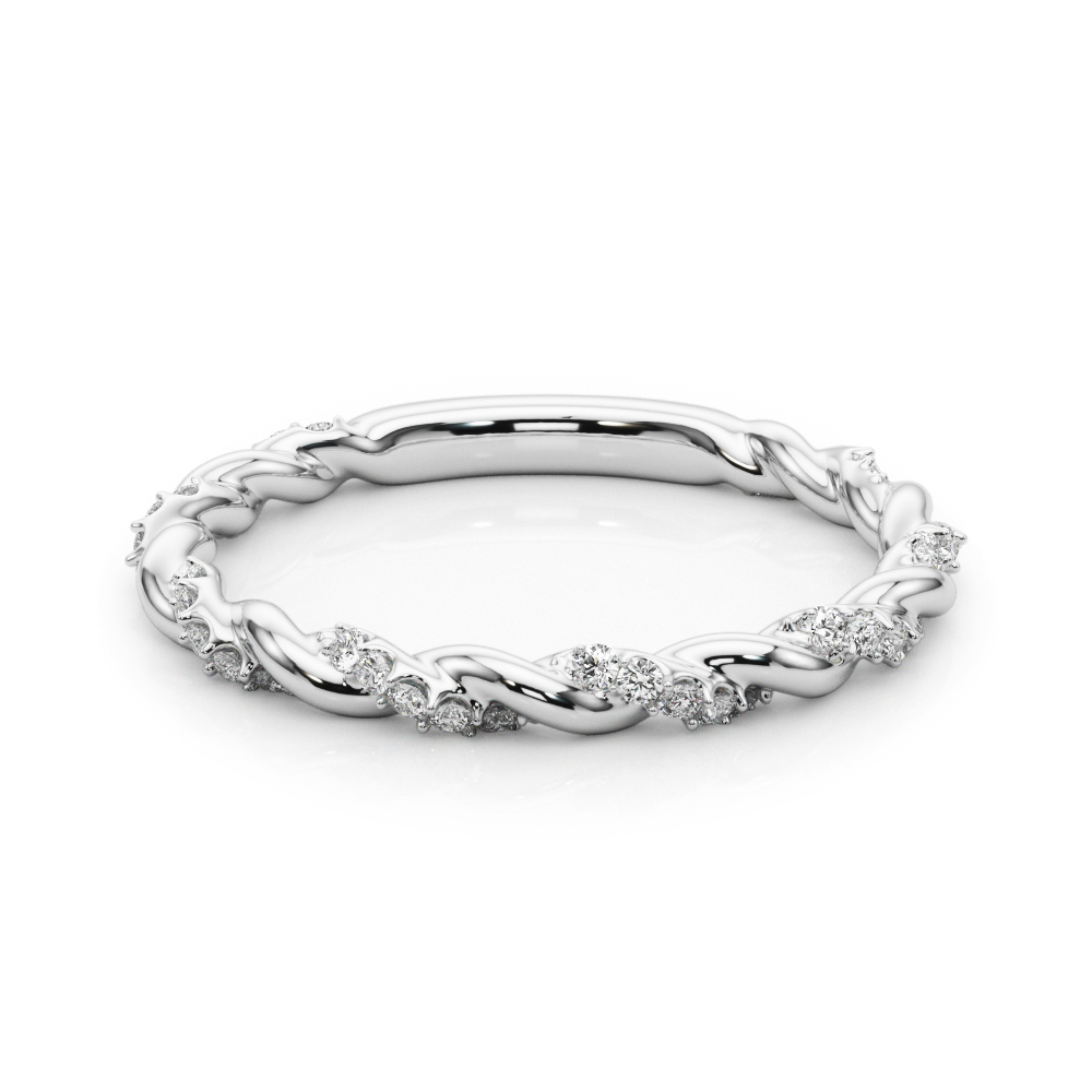  Ladies Twisting Alternating Wedding Band 1/5 Carat Total Weight   (Lab-Created) 0.20 C.T.W 10K yellow, white or rose gold - view 3
