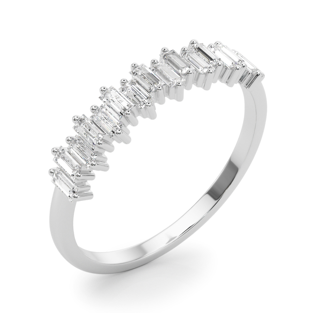  Ladies Fancy Shape Baguette Stackable Wedding Bands 1/2 Carat Total Weight   (Lab-Created) 0.48 C.T.W 10K yellow, white or rose gold - view 2