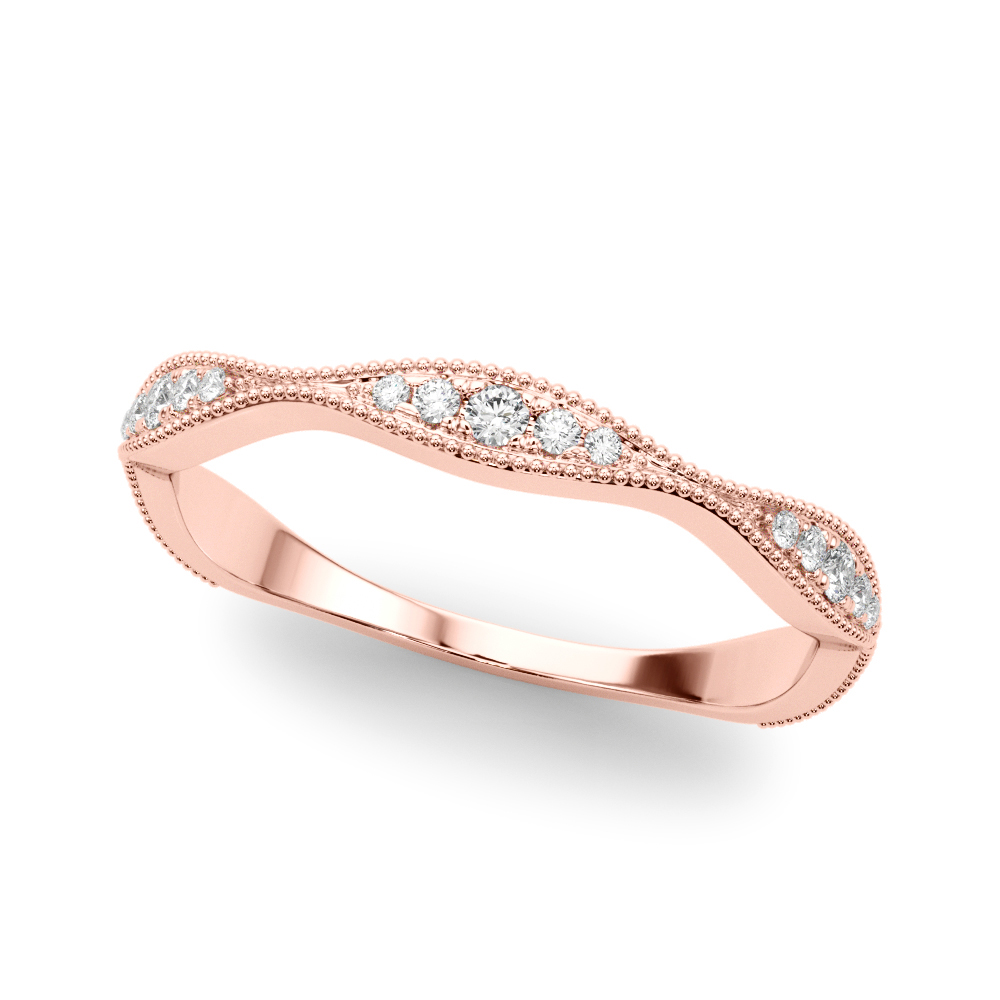  Ladies Vintage Inspired Milgrain Wedding Band .15 Carat Total Weight   (Lab-Created) 0.16 C.T.W 10K yellow, white or rose gold - view 9