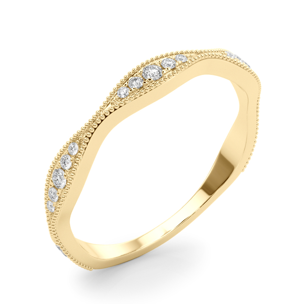  Ladies Vintage Inspired Milgrain Wedding Band .15 Carat Total Weight   (Lab-Created) 0.16 C.T.W 10K yellow, white or rose gold - view 6