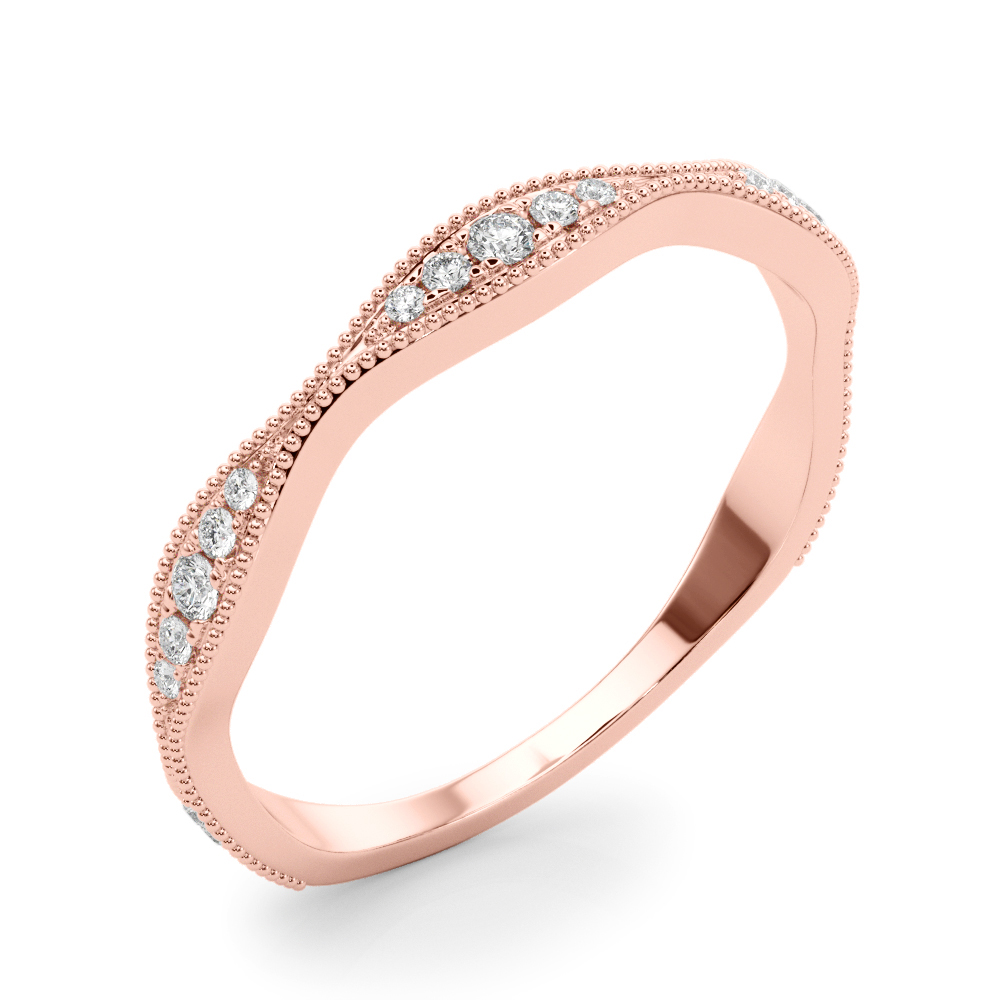  Ladies Vintage Inspired Milgrain Wedding Band .15 Carat Total Weight   (Lab-Created) 0.16 C.T.W 10K yellow, white or rose gold - view 10