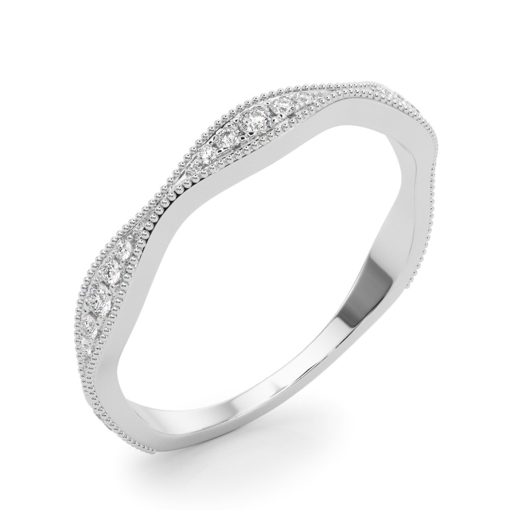  Ladies Vintage Inspired Milgrain Wedding Band .15 Carat Total Weight   (Lab-Created) 0.16 C.T.W 10K yellow, white or rose gold - view 2