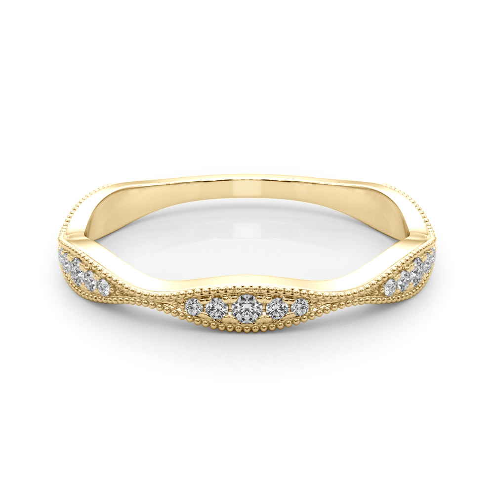  Ladies Vintage Inspired Milgrain Wedding Band .15 Carat Total Weight   (Lab-Created) 0.16 C.T.W 10K yellow, white or rose gold - view 7