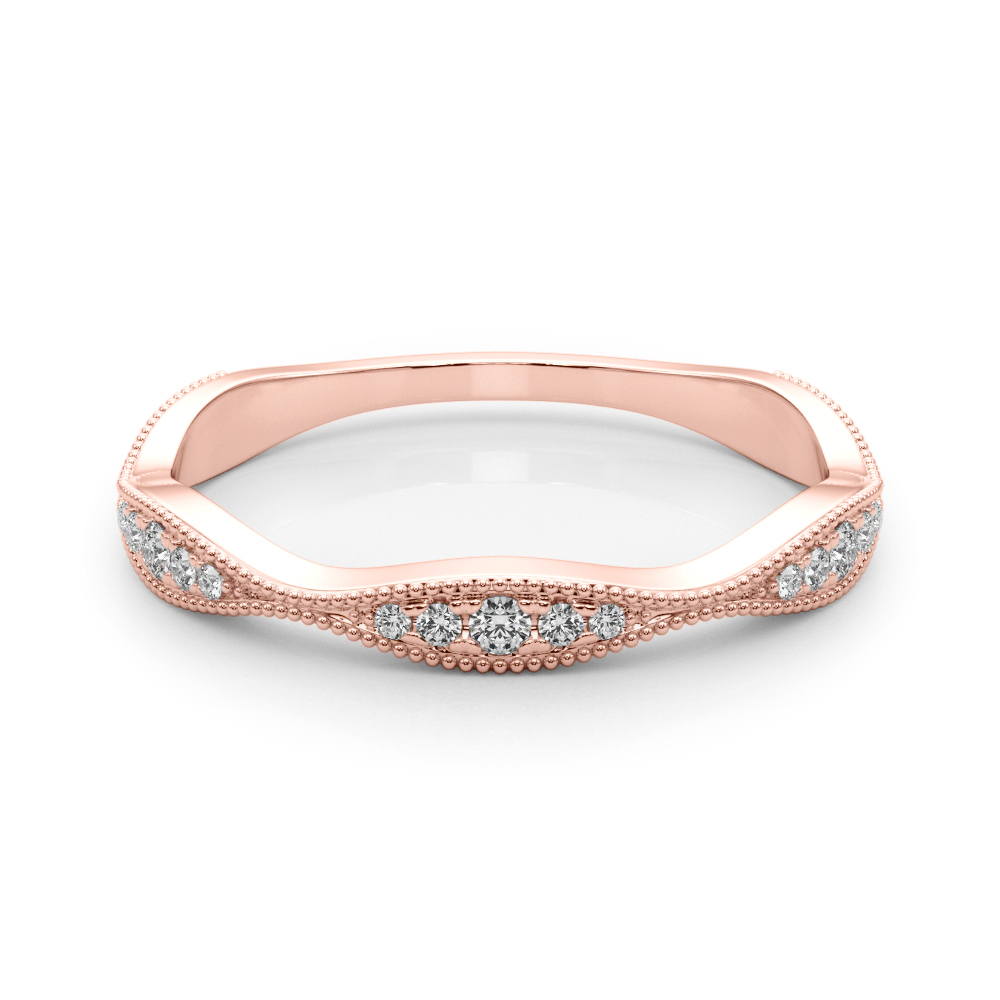  Ladies Vintage Inspired Milgrain Wedding Band .15 Carat Total Weight   (Lab-Created) 0.16 C.T.W 10K yellow, white or rose gold - view 11