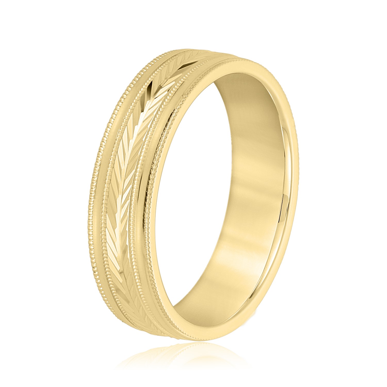  Mens Band Light 5MM Unknown Friendly Weight 10K yellow, white or rose gold - view 4