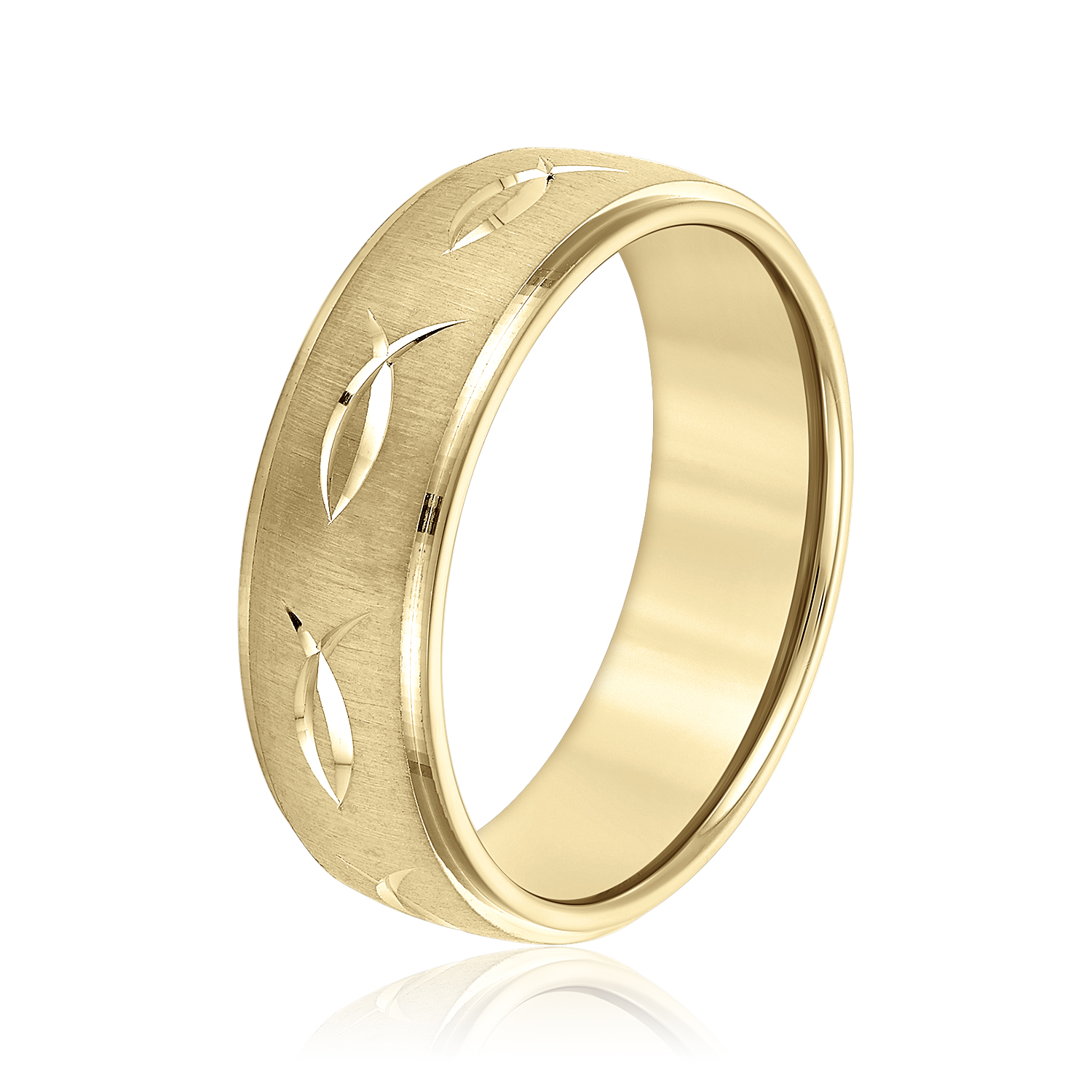  Mens Jesus Fish Wedding Band Light 5MM Unknown Friendly Weight 10K yellow, white or rose gold - view 4
