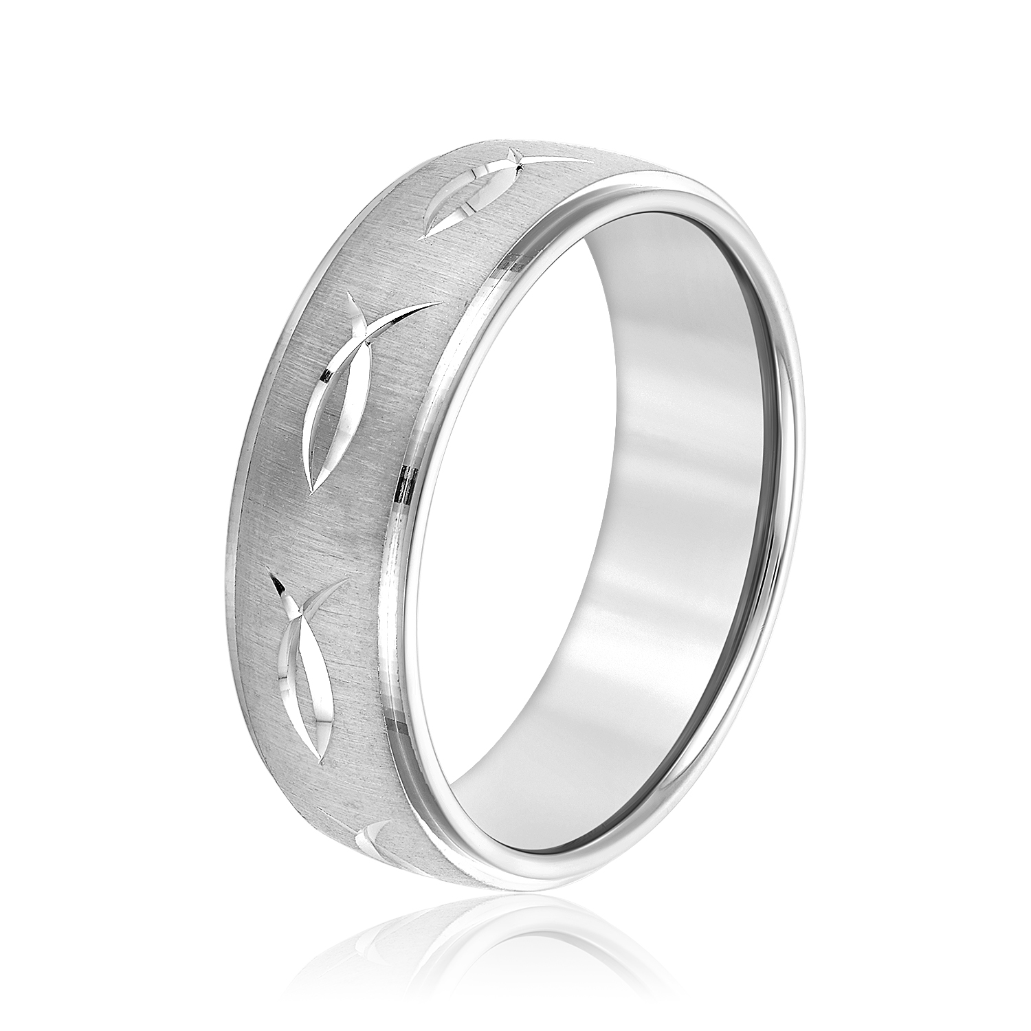  Mens Jesus Fish Wedding Band Light 5MM Unknown Friendly Weight 10K yellow, white or rose gold - view 2