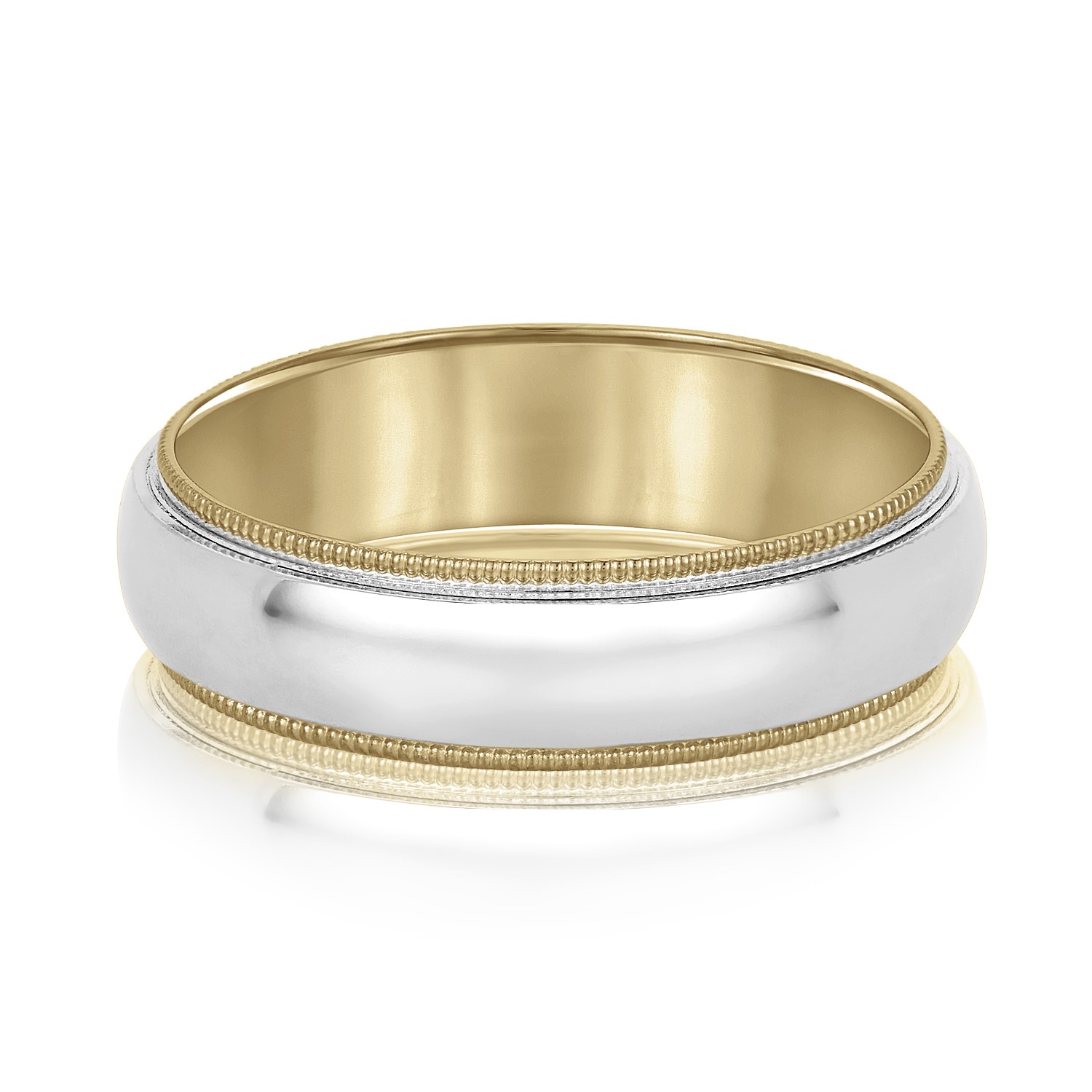  Mens Band Standard 5MM Unknown Friendly Weight 10K yellow, white or two-tone gold - view 6