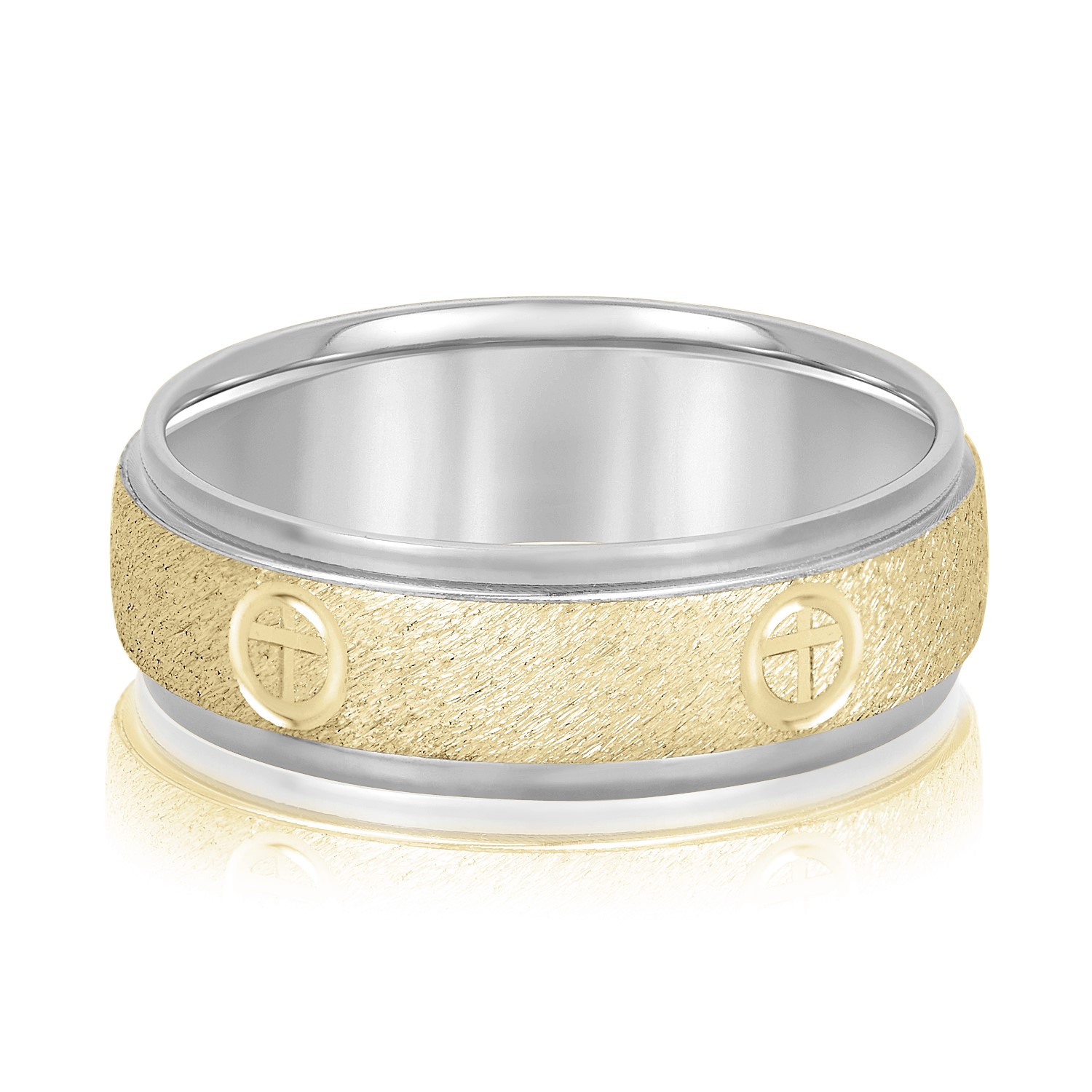  Mens Diamond Cross Band Light 5MM Unknown Friendly Weight 10K yellow, white or rose gold - view 5