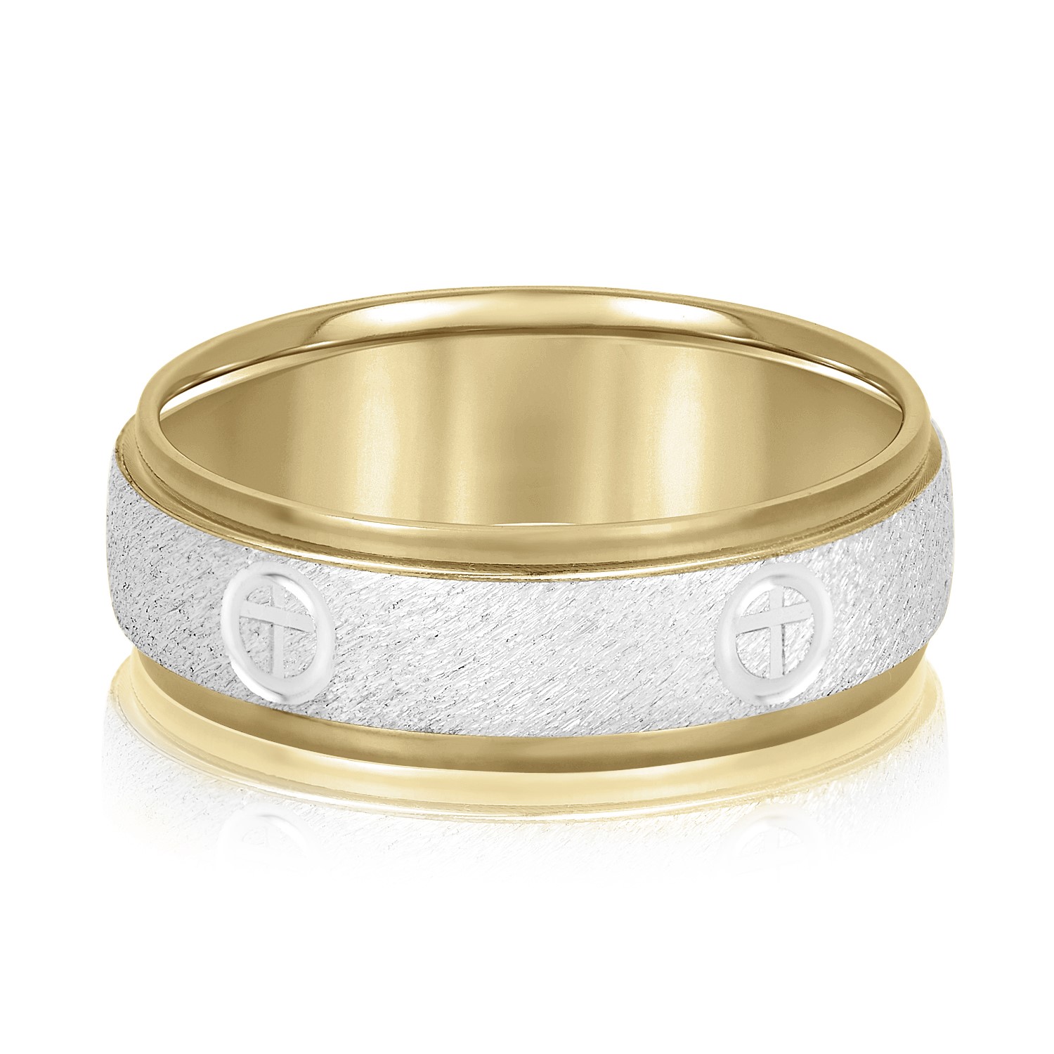  Mens Diamond Cross Band Light 5MM Unknown Friendly Weight 10K yellow, white or rose gold - view 6
