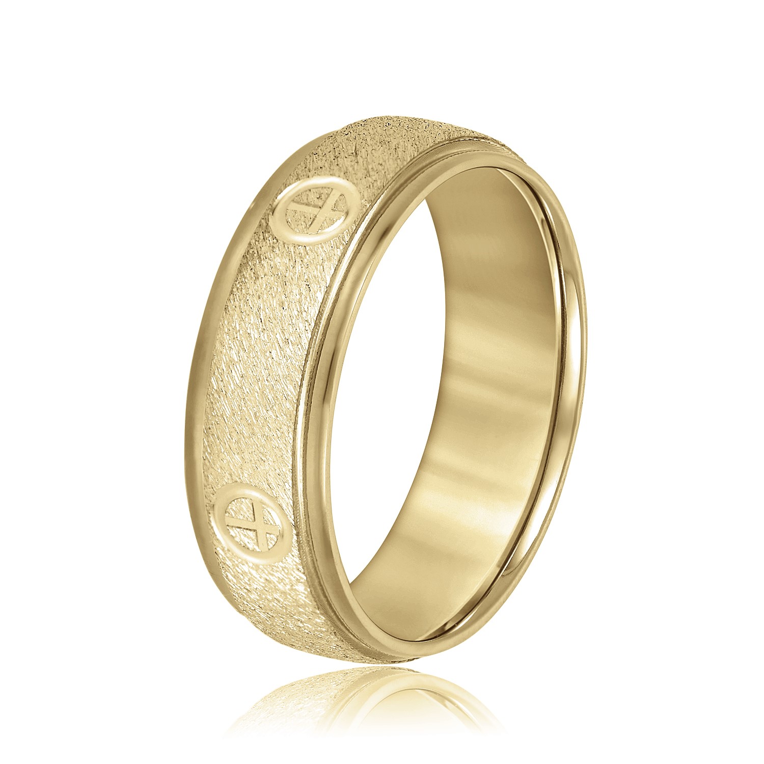  Mens Diamond Cross Band Light 5MM Unknown Friendly Weight 10K yellow, white or rose gold - view 4