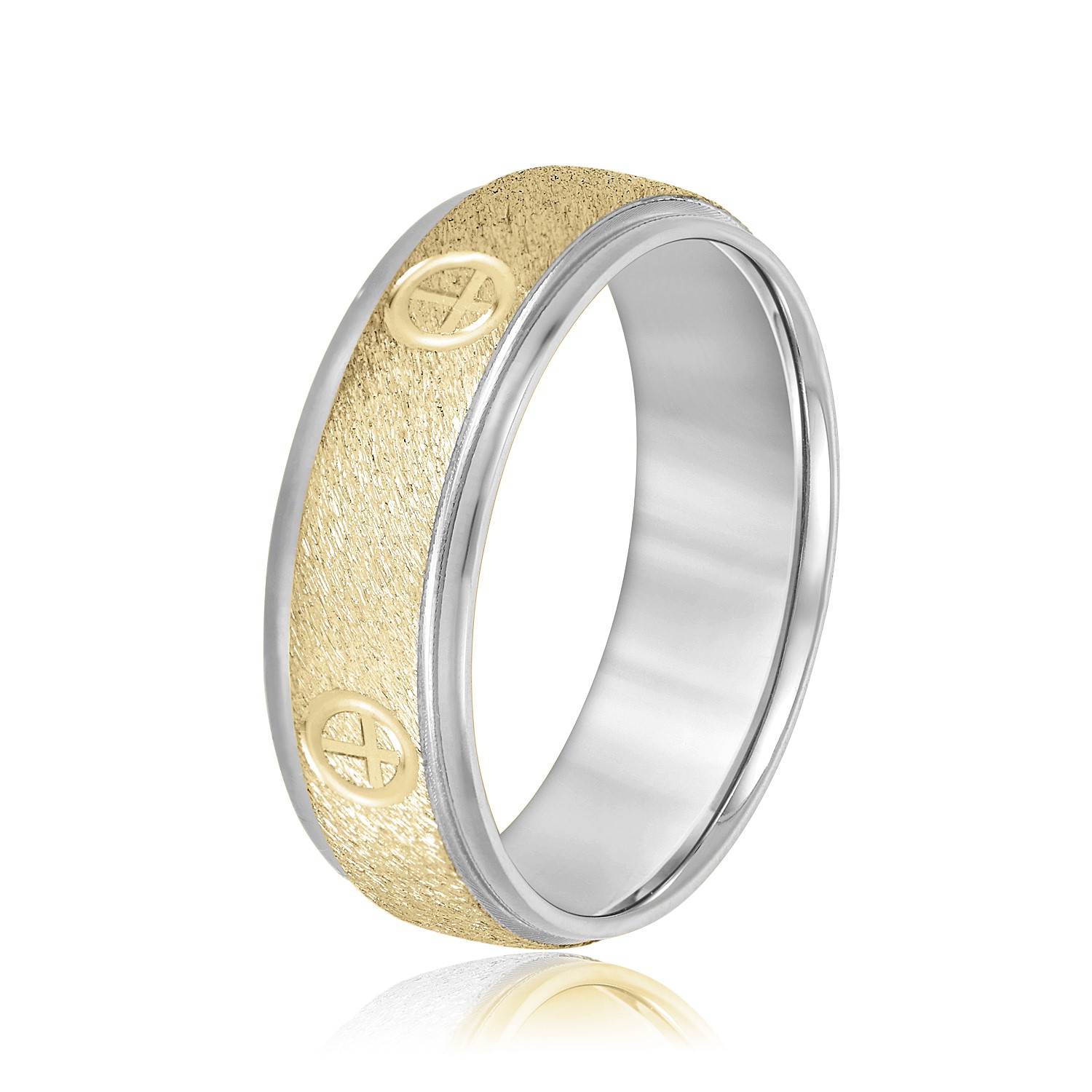  Mens Diamond Cross Band Light 5MM Unknown Friendly Weight 10K yellow, white or rose gold - view 7