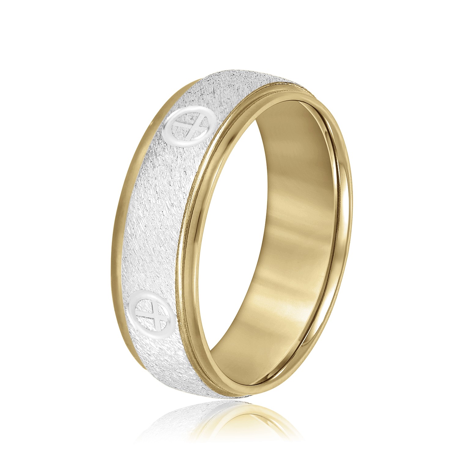  Mens Diamond Cross Band Light 5MM Unknown Friendly Weight 10K yellow, white or rose gold - view 8