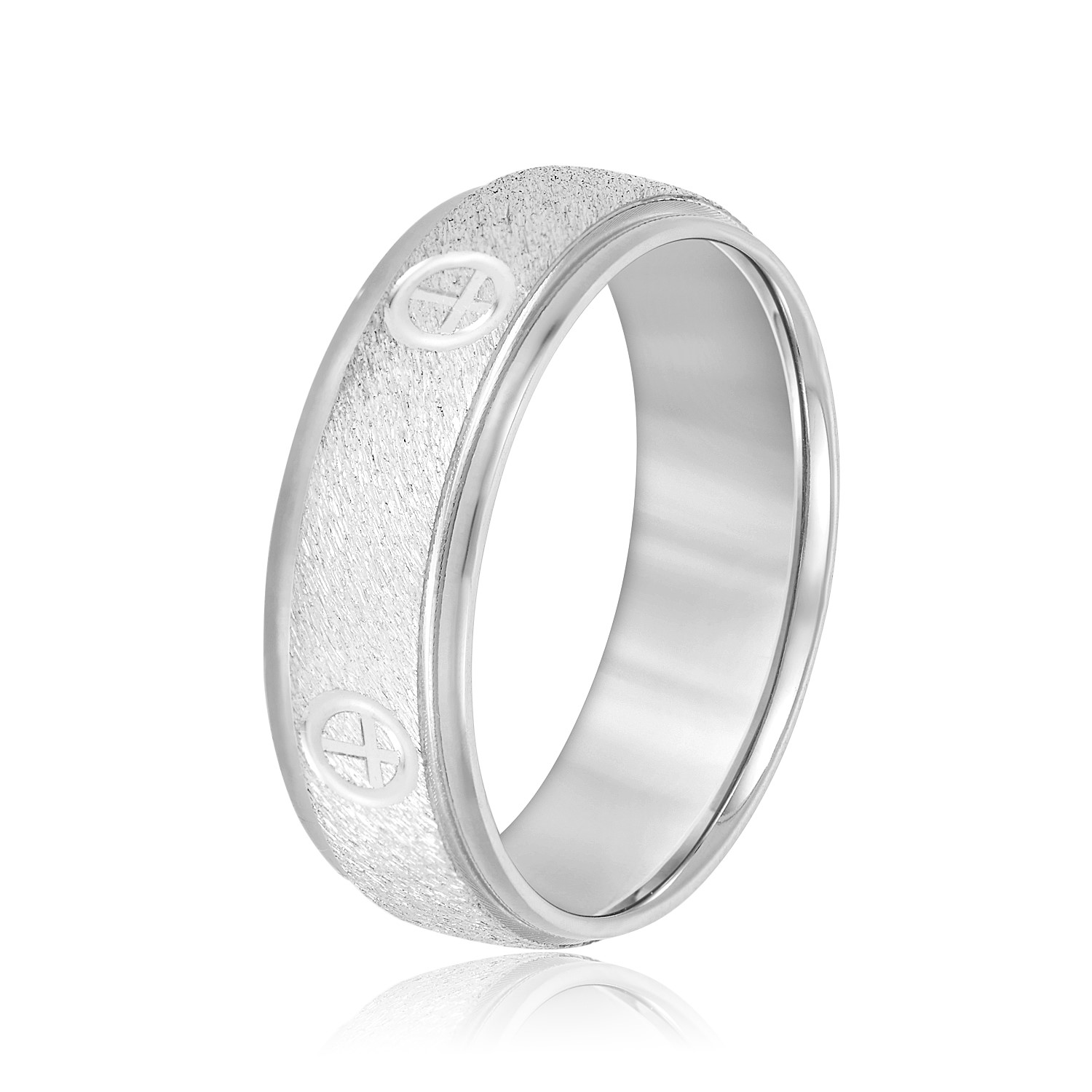  Mens Diamond Cross Band Light 5MM Unknown Friendly Weight 10K yellow, white or rose gold - view 2