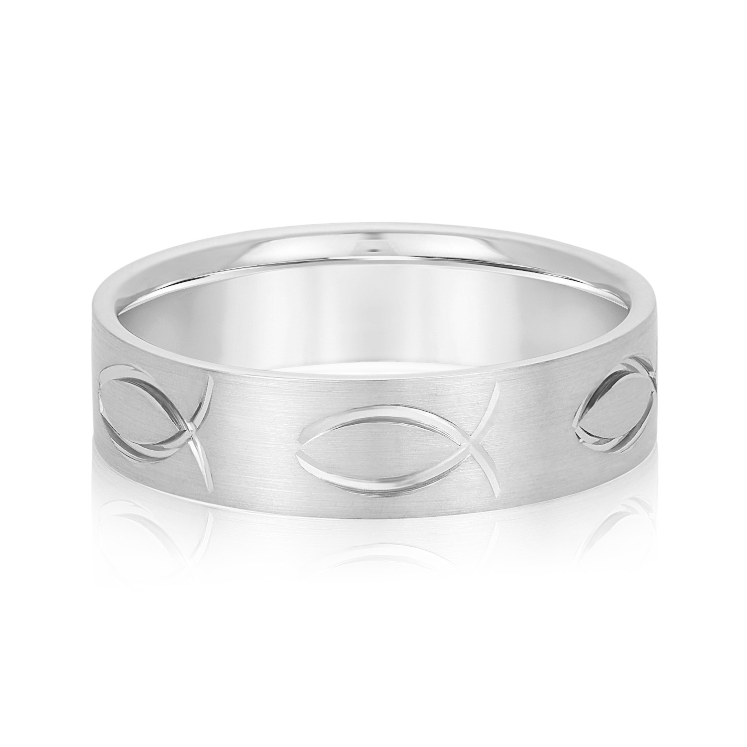 Mens Jesus Fish Symbol Band | USA Jewels